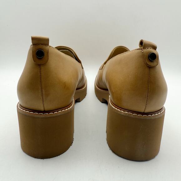 Naturalizer Womens Darry Loafer US 11 Narrow Tan Leather Lug Sole Slip On NIB - Picture 9 of 12